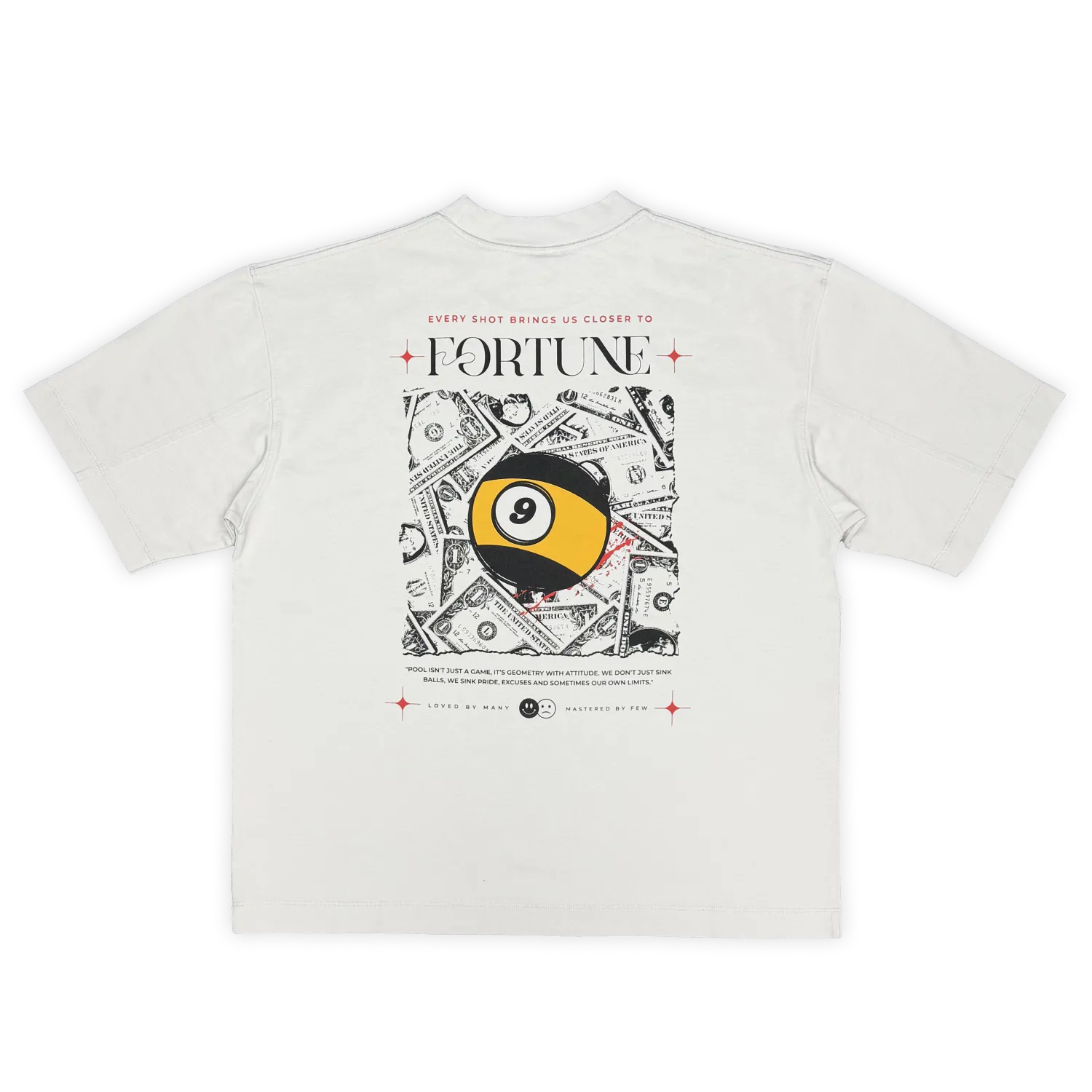 9 Ball Fortune Oversized Graphic Tee - Cream