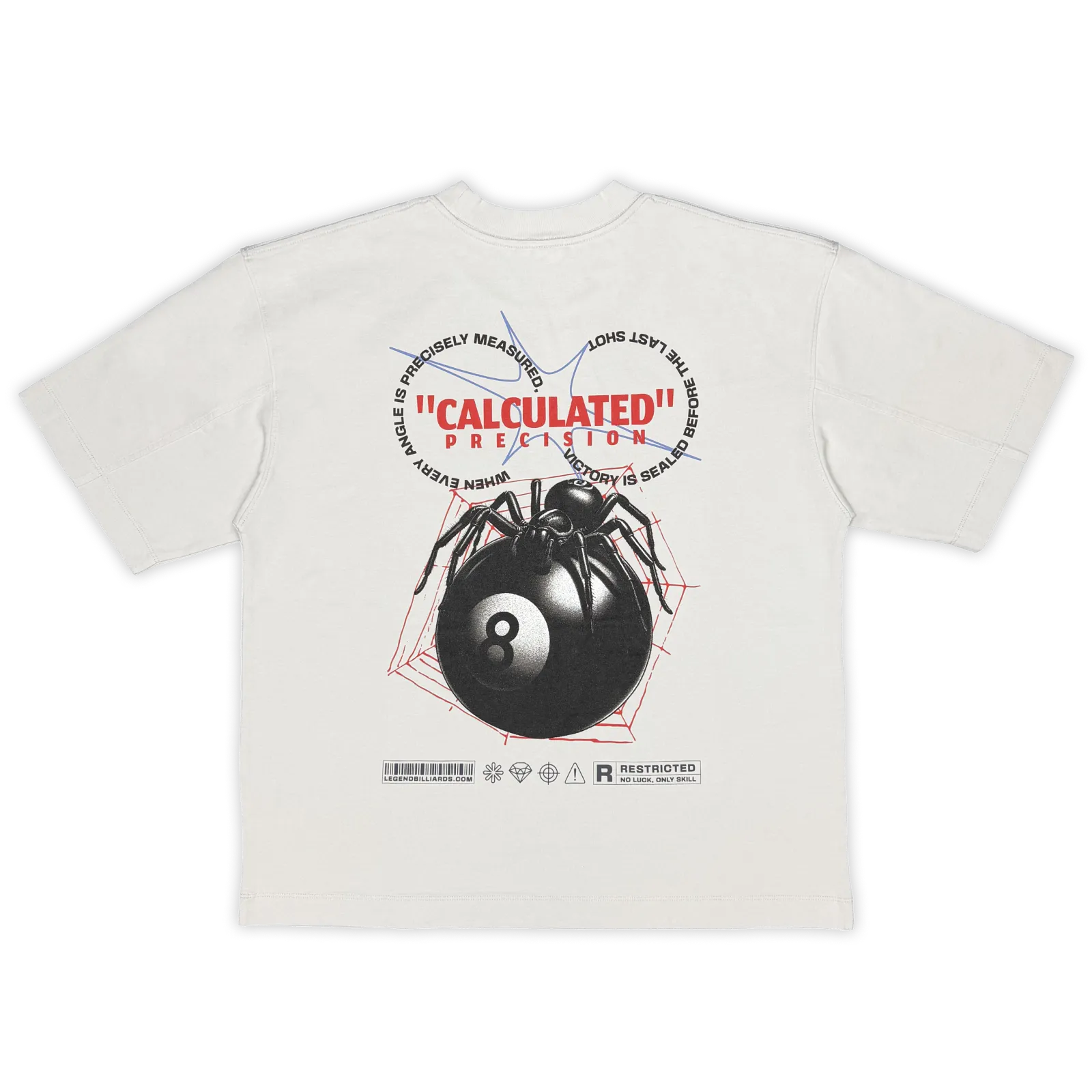 Spider Precision Oversized Graphic Tee – Cream