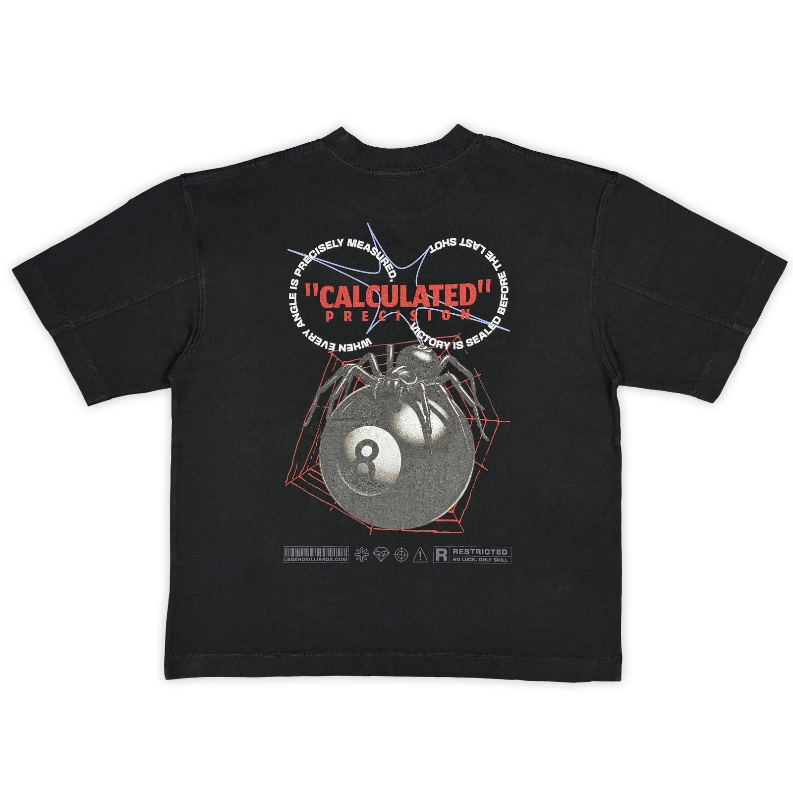 Spider Precision Oversized Graphic Tee – Black